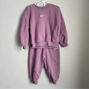 Nike Kids Mauve Sweatshirt and Joggers Set Center Swoosh